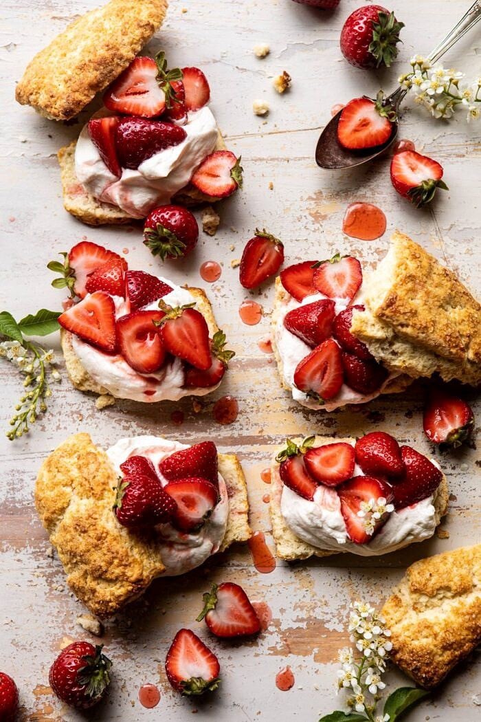 overhead photo of The Best Strawberry Shortcakes