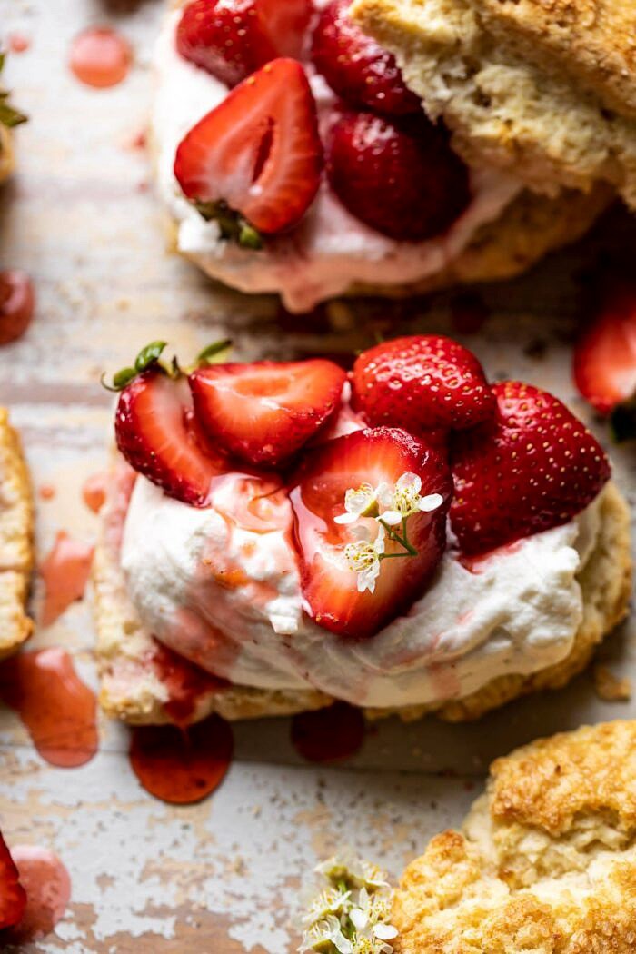 side angled close up photo of The Best Strawberry Shortcake