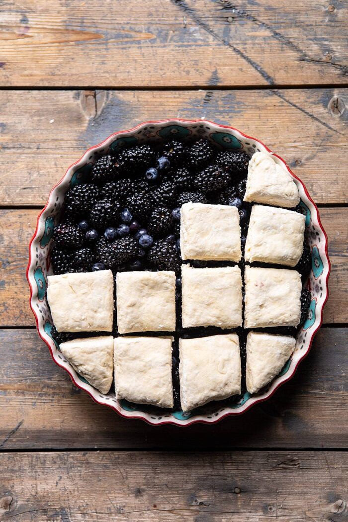 Blackberry Lavender Cobbler | halfbakedharvest.com #cobbler #blackerry #dessert 