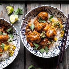 Weeknight 30 Minute Coconut Curry Chicken Meatballs | halfbakedharvest.com #curry #meatballs #healthy