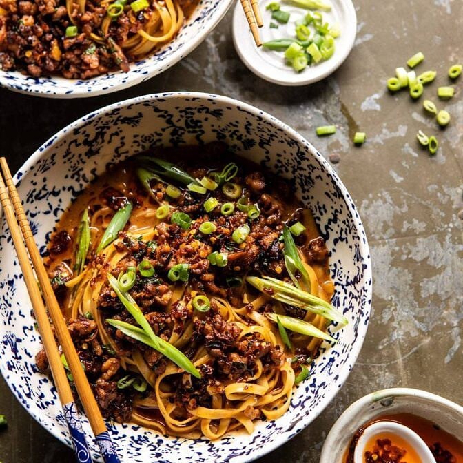 Better Than Takeout Dan Dan Noodles | halfbakedharvest.com #asian #takeout #easyrecipes #dinner