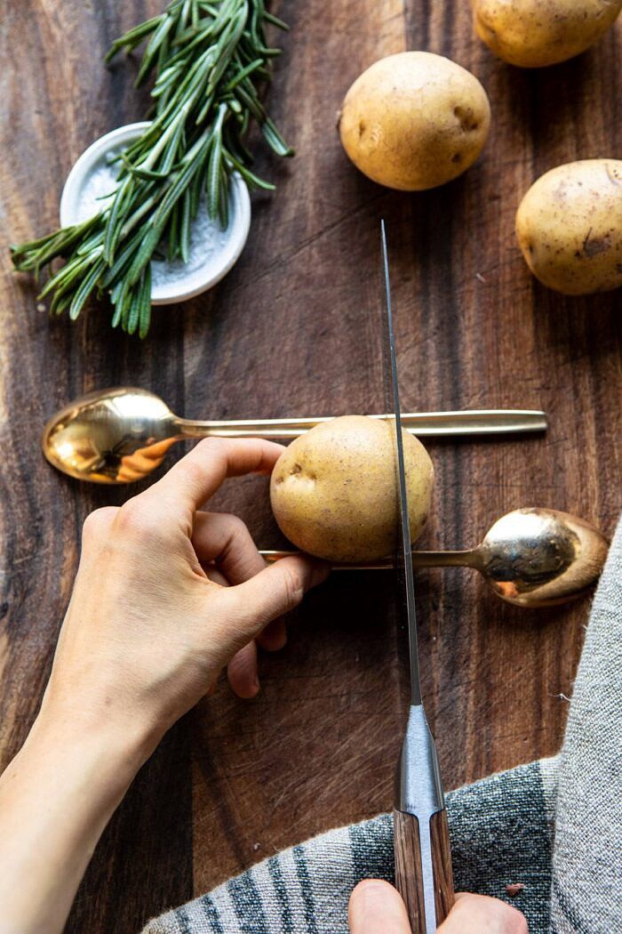 photo of slicing potatoes 
