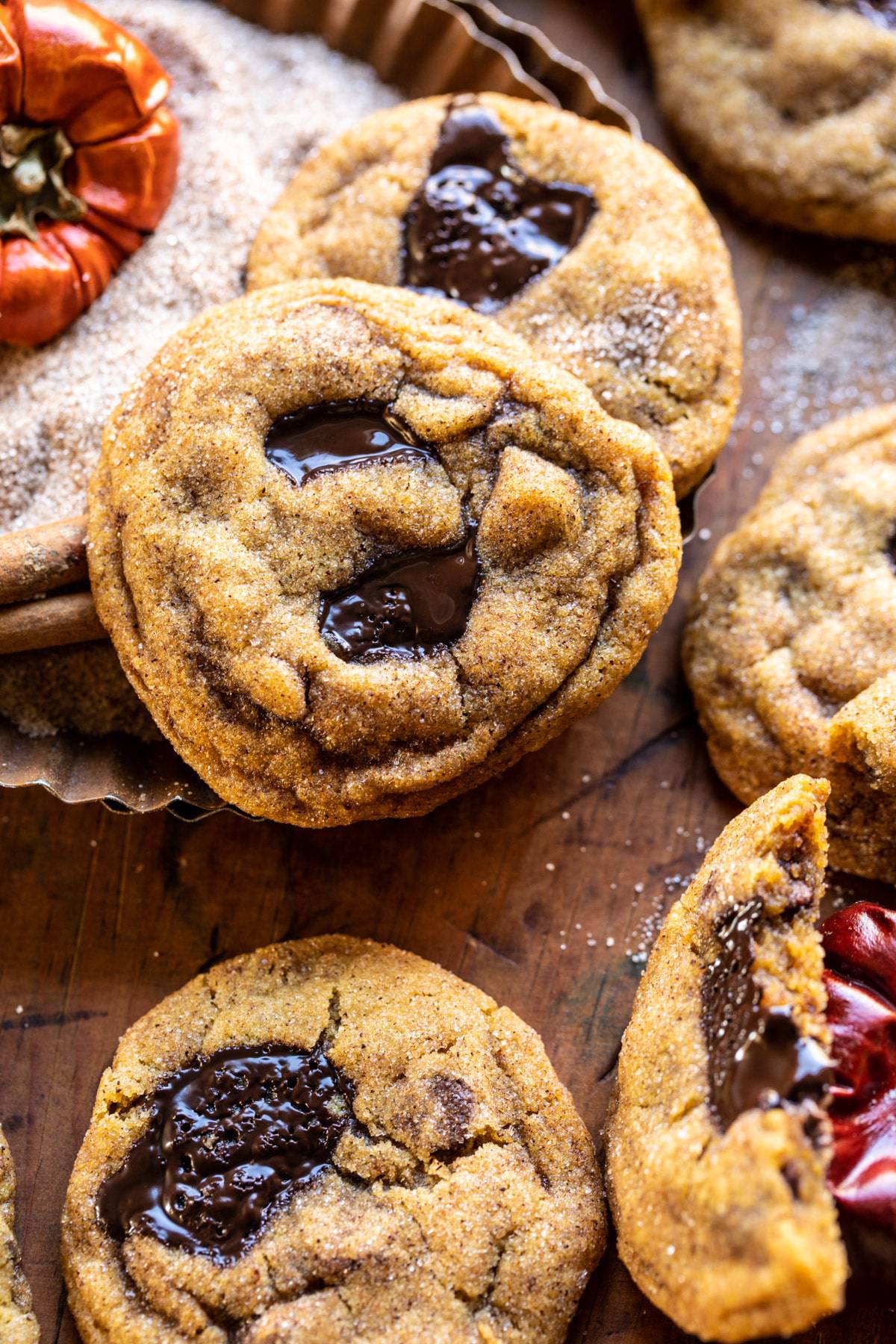 Pumpkin Butter Chocolate Chip Cookies | halfbakedharvest.com #pumpkin #cookies #chocolatechipcookies #fallrecipes