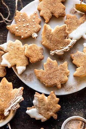 Chai Spiced Maple Sugar Cookies with Browned Butter Frosting | halfbakedharvest.com #cookies #thanksgiving #dessert #holiday #sugarcookies