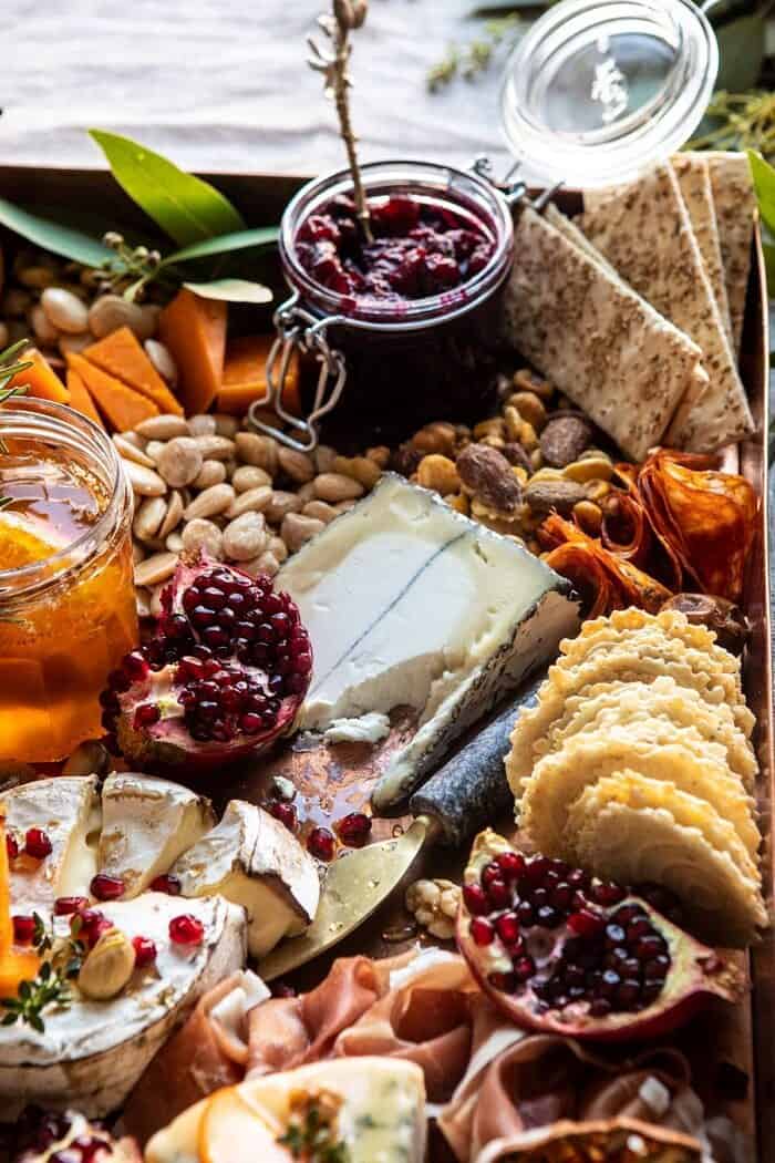 side angled photo of an Easy Holiday Cheese Board 
