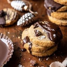 Slice n Bake Salted Chocolate Butter Pecan Cookies | halfbakedharvest.com #cookies #christmas #thanksgiving #chocolate
