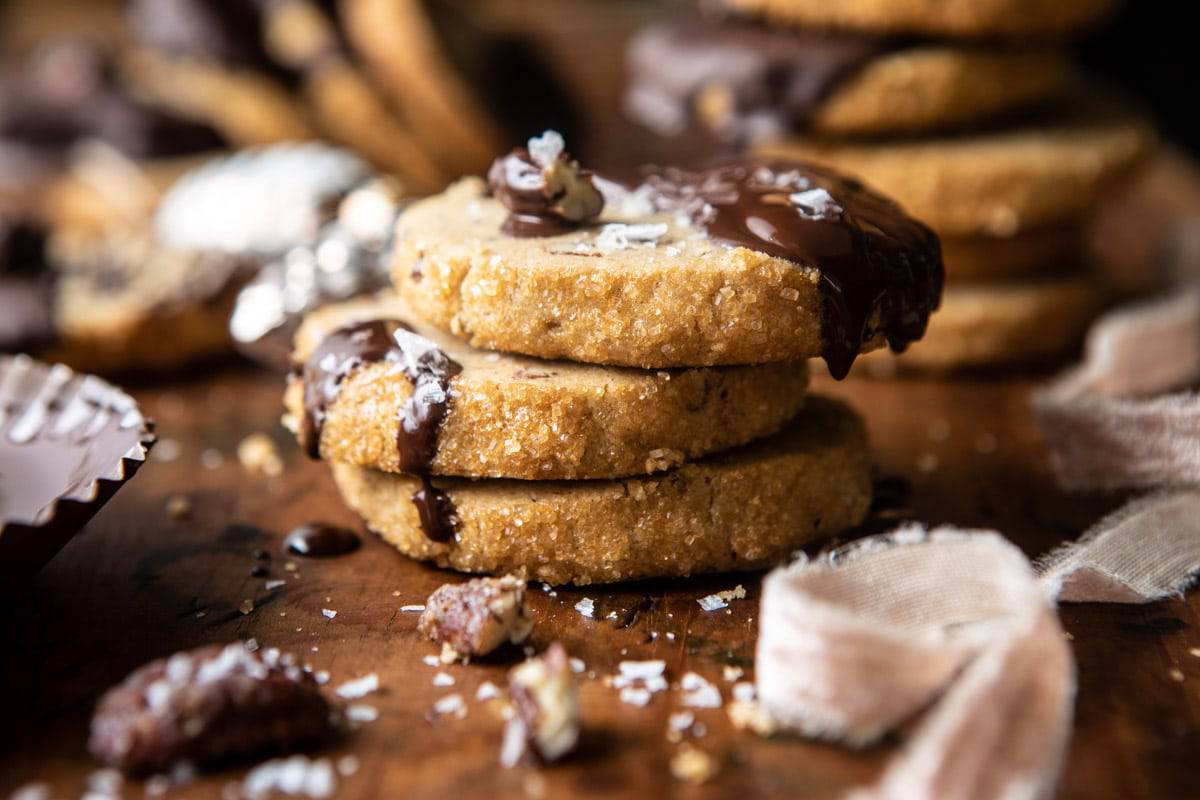 Slice n' Bake Salted Chocolate Butter Pecan Cookies. - Half Baked Harvest