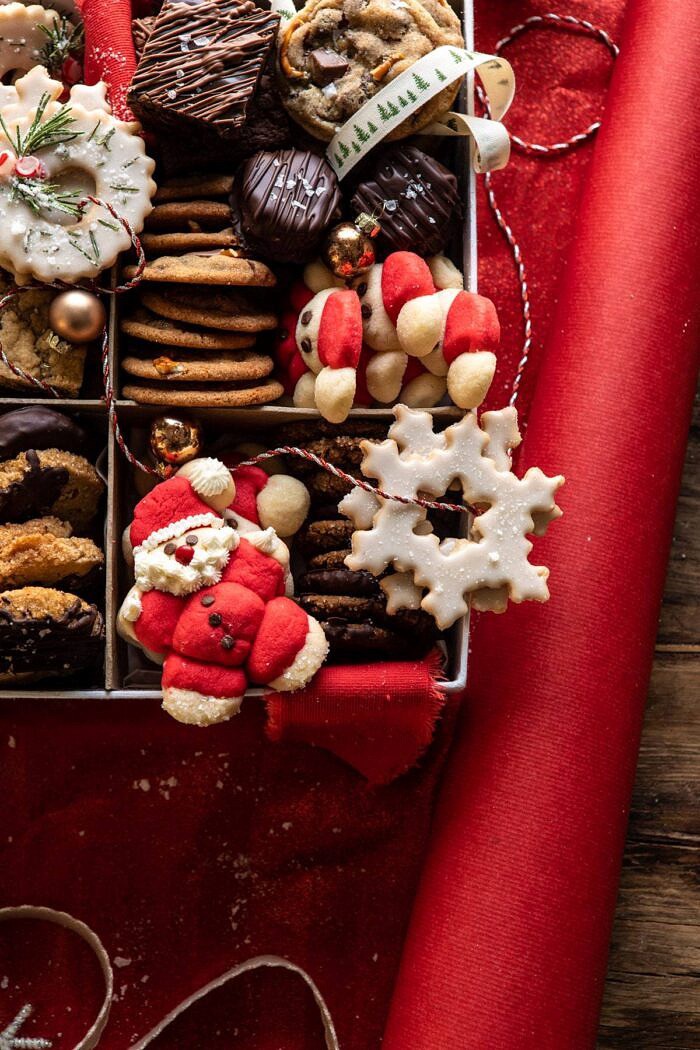 close up photo of holly jolly santa cookie