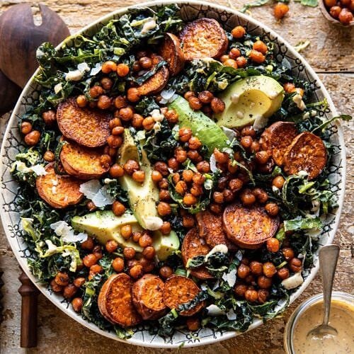 princess polly baby blue dress Kale Caesar Salad with Sweet Potatoes and Crispy Chickpeas