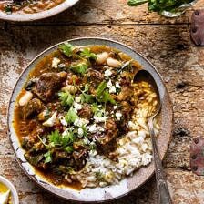 Persian Herb and Beef Stew | halfbakedharvest.com #beefstew #whitebeans #healthy