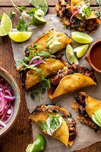 Crispy Chipotle Chicken Tacos with Cilantro Lime Ranch | halfbakedharvest.com