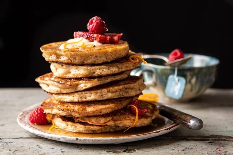 Earl Grey Lemon Ricotta Pancakes with Salted Maple Butter. - Half Baked ...