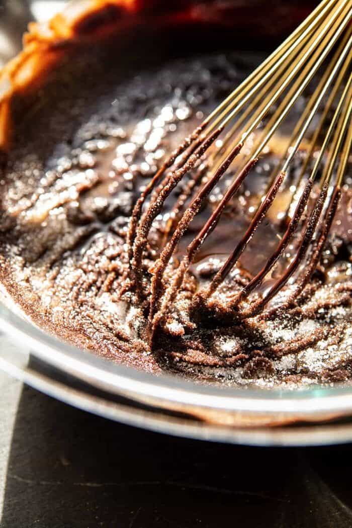 Flourless Chocolate Espresso Cake batter before baking