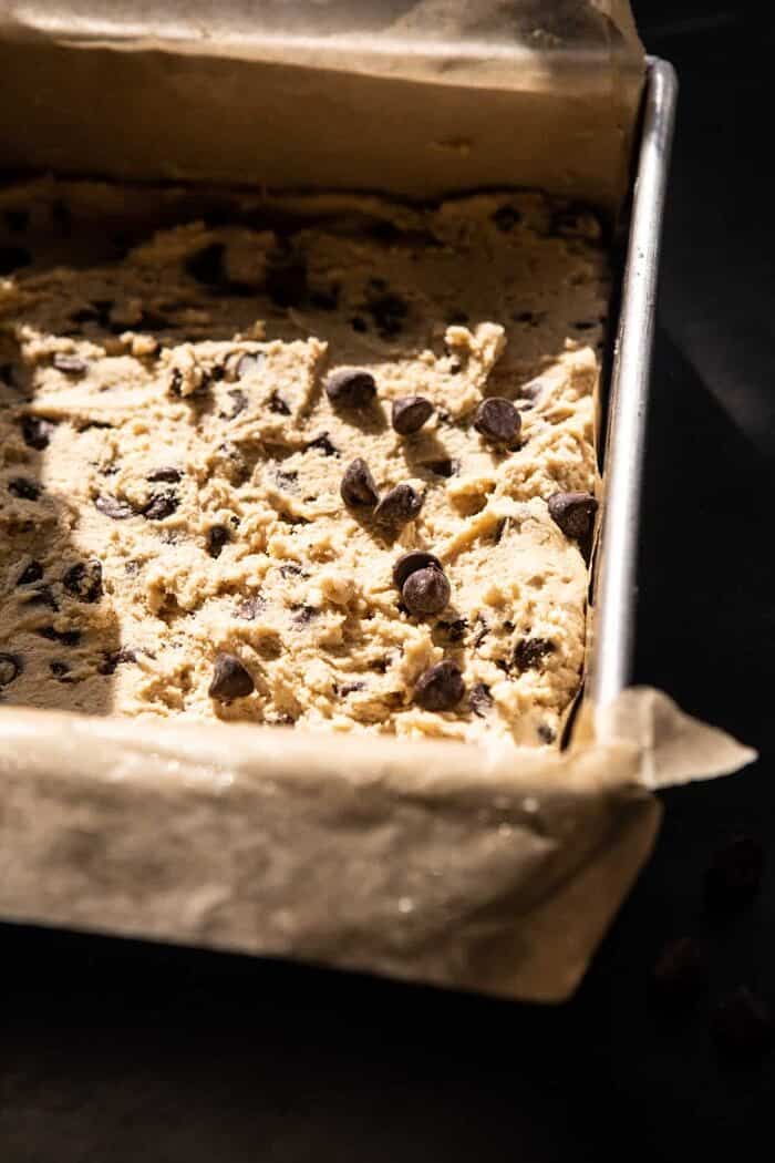 side angled prep photo of cookie dough