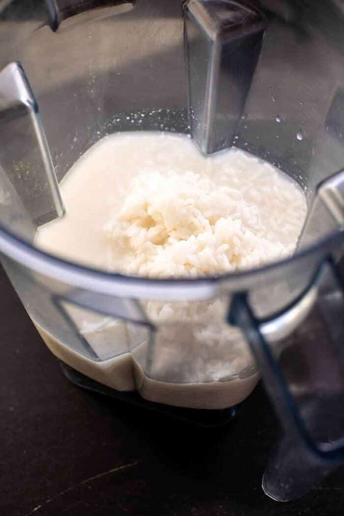 prep photo of rice in blender