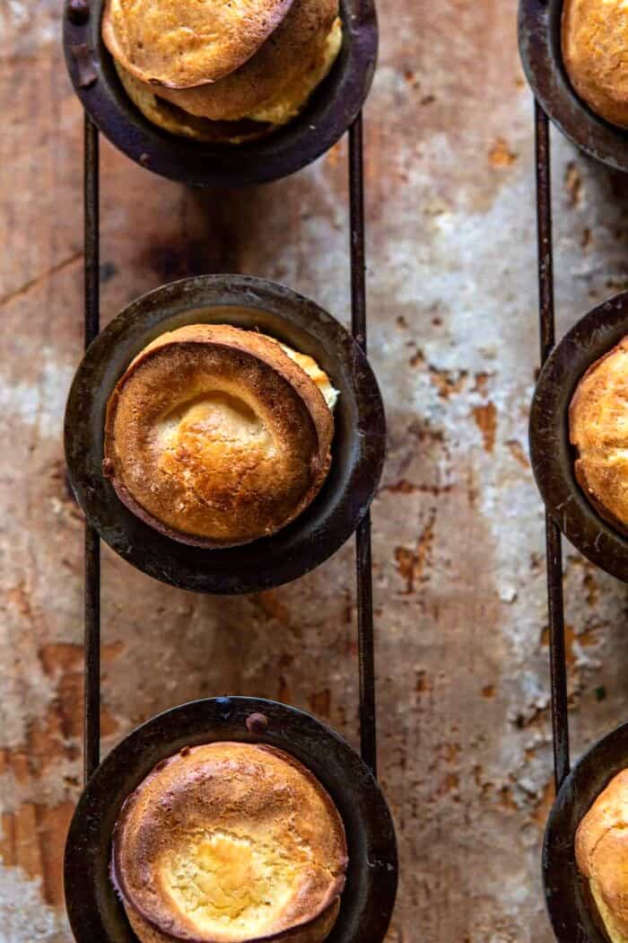 overhead photo of popovers in popover pan