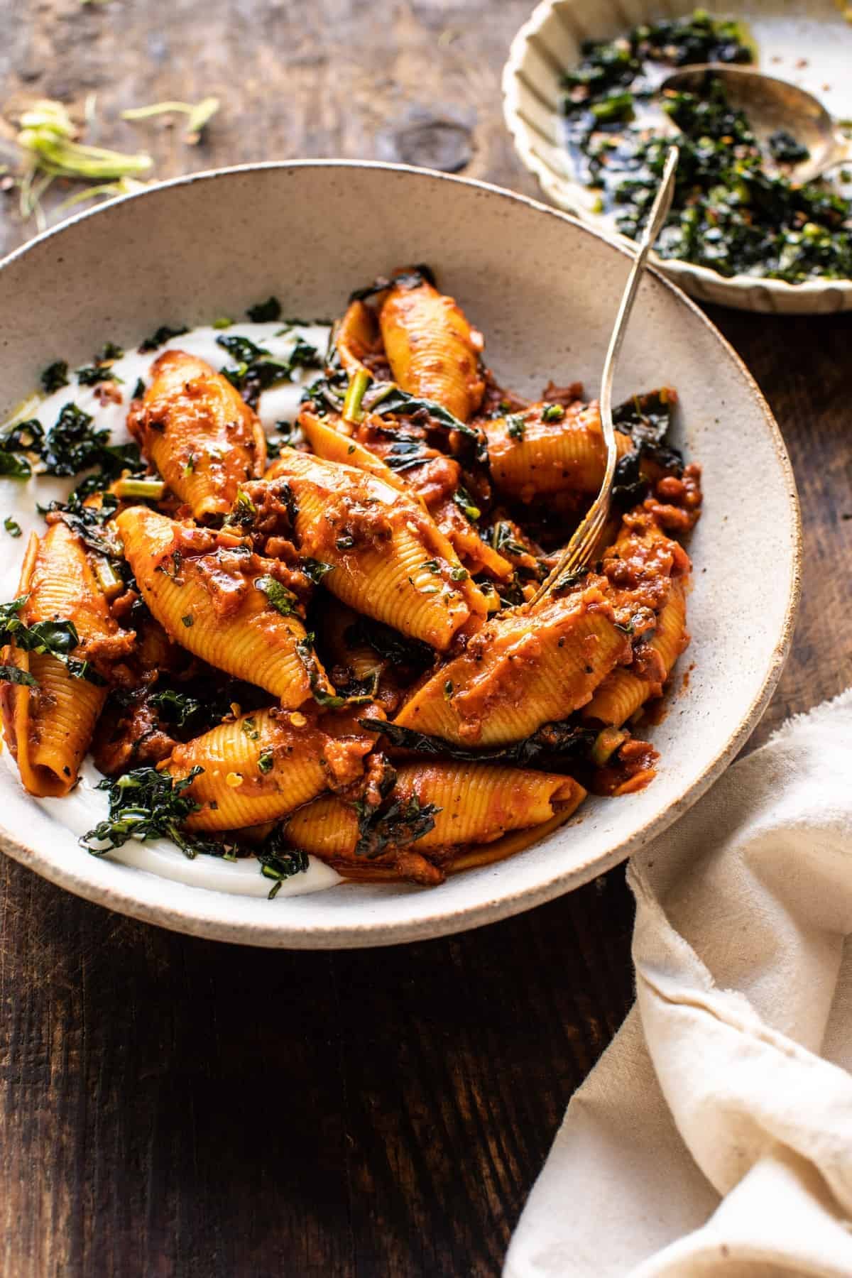 Unstuffed Spicy Tomato Basil Shells with Whipped Ricotta. - Half Baked ...