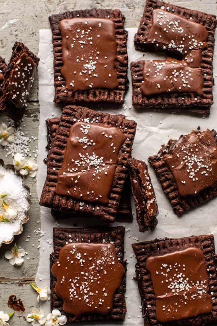 overhead photo of Homemade Chocolate Fudge Pop Tarts 