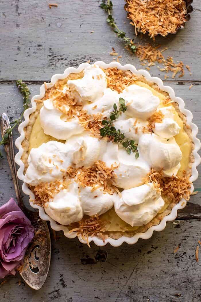 Lemon Sugar Coconut Cream Pie | halfbakedharvest.com