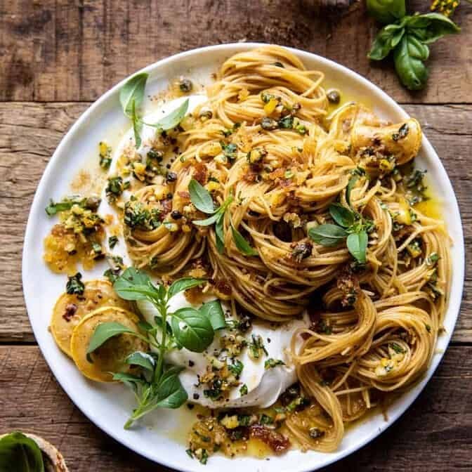 20 Minute Lemon Butter Pasta with Ricotta and Spicy Breadcrumbs | halfbakedharvest.com