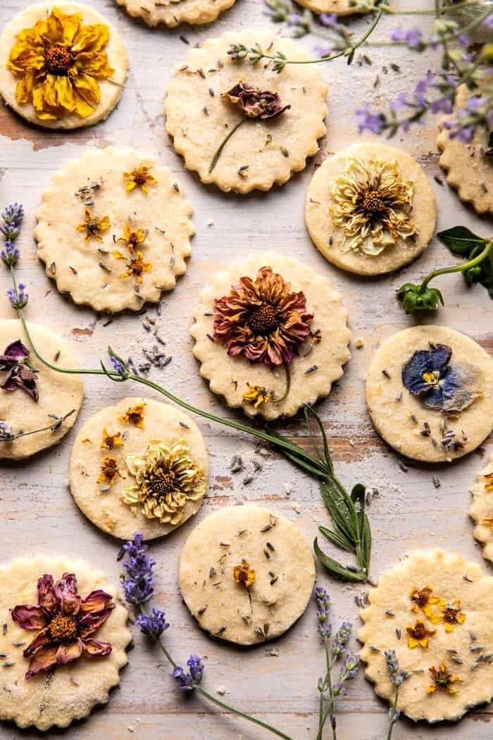 overhead photo of Lavender Lemon Sugar Cookies 
