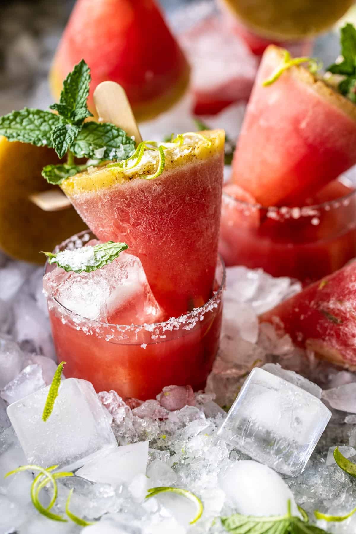 Salted Spicy Watermelon Margarita Popsicles | halfbakedharvest.com