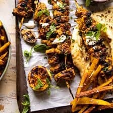 Grilled Chicken Shawarma with Golden Butter Fries and Garlic Sauce | halfbakedharvest.com
