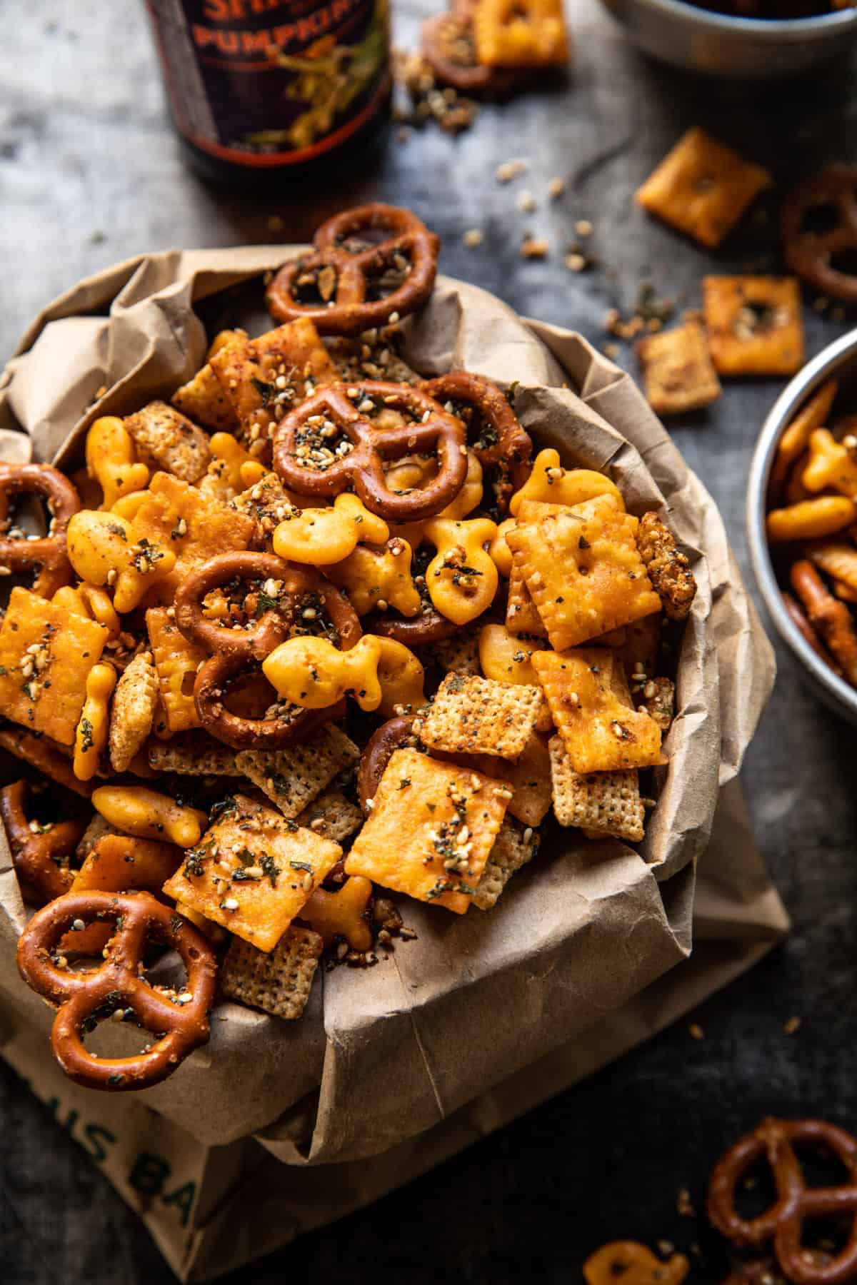 Everything Ranch Cheese and Pretzel Snack Mix. - Half Baked Harvest