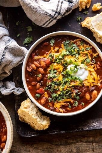 Healthy Slow Cooker Chipotle Bean Chili | halfbakedharvest.com