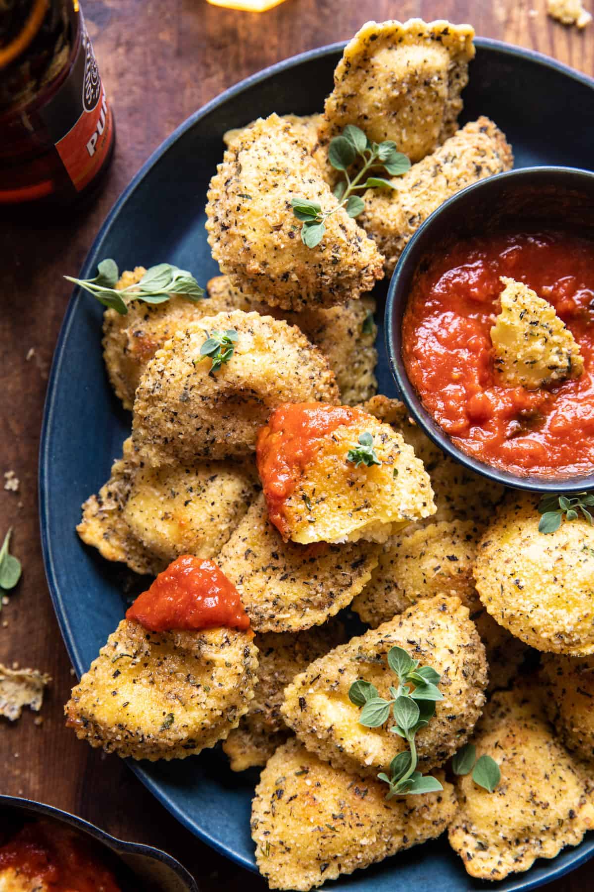 Oven Toasted Garlic Herb Cheese Ravioli. - Half Baked Harvest
