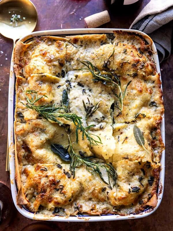 4 Cheese Sage Pesto Florentine Lasagna | halfbakedharvest.com