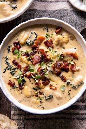 Creamy Gnocchi Soup with Rosemary Bacon. - Half Baked Harvest