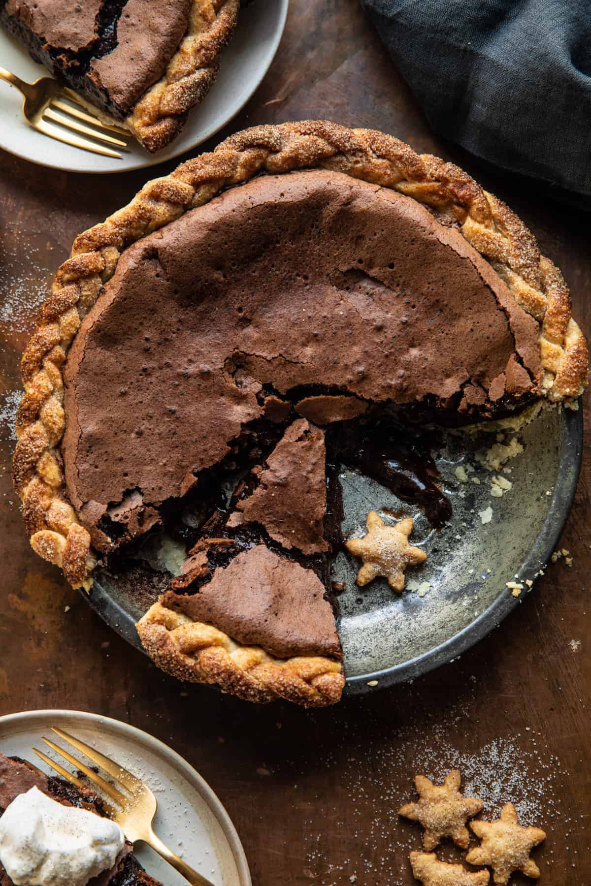 Molten Chocolate Crackle Pie. - Half Baked Harvest