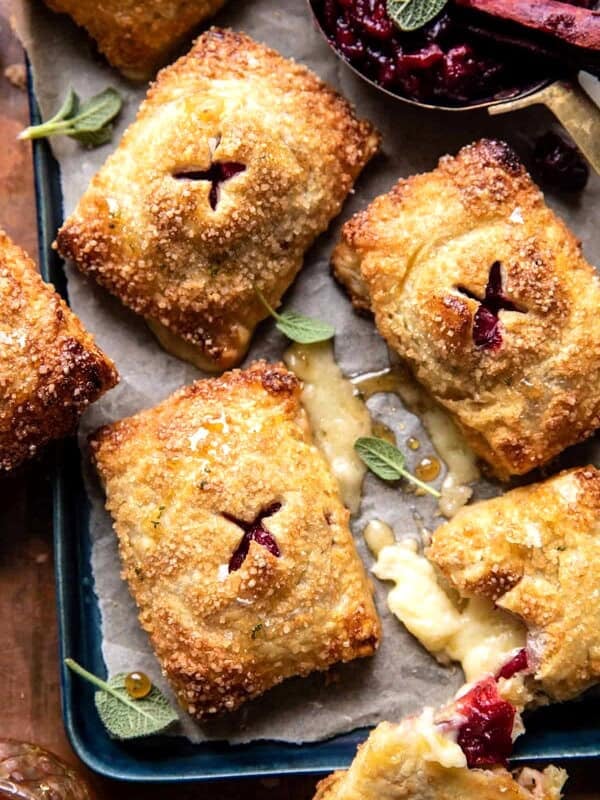Pastry Wrapped Cranberry Baked Brie Bites | halfbakedharvest.com