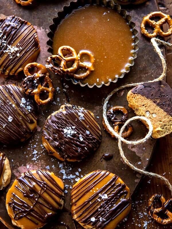 Slice n’ Bake Bourbon Caramel Pretzel Cookies | halfbakedharvest.com