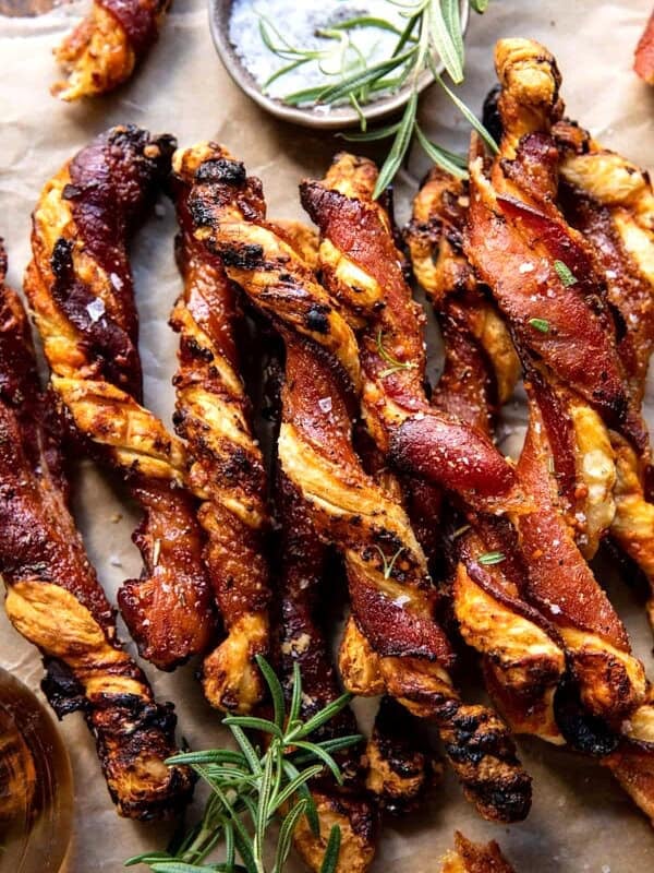 Sweet and Savory Cheesy Bacon Wrapped Puff Pastry Twist | halfbakedharvest.com