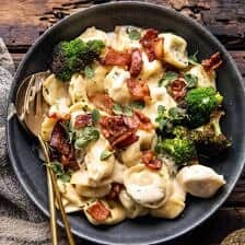Creamy Bacon Tortellini with Charred Broccoli | halfbakedharvest.com