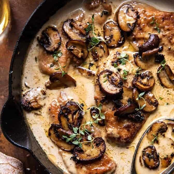 Creamy Balsamic Mushroom Chicken Marsala | halfbakedharvest.com