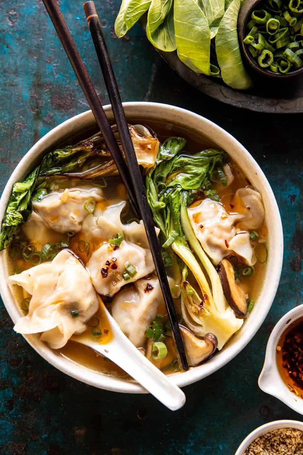 25 Minute Wonton Soup with Sesame Chili Oil  Half Baked Harvest