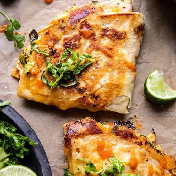 Folded Crispy Buffalo Chicken Wraps | halfbakedharvest.com