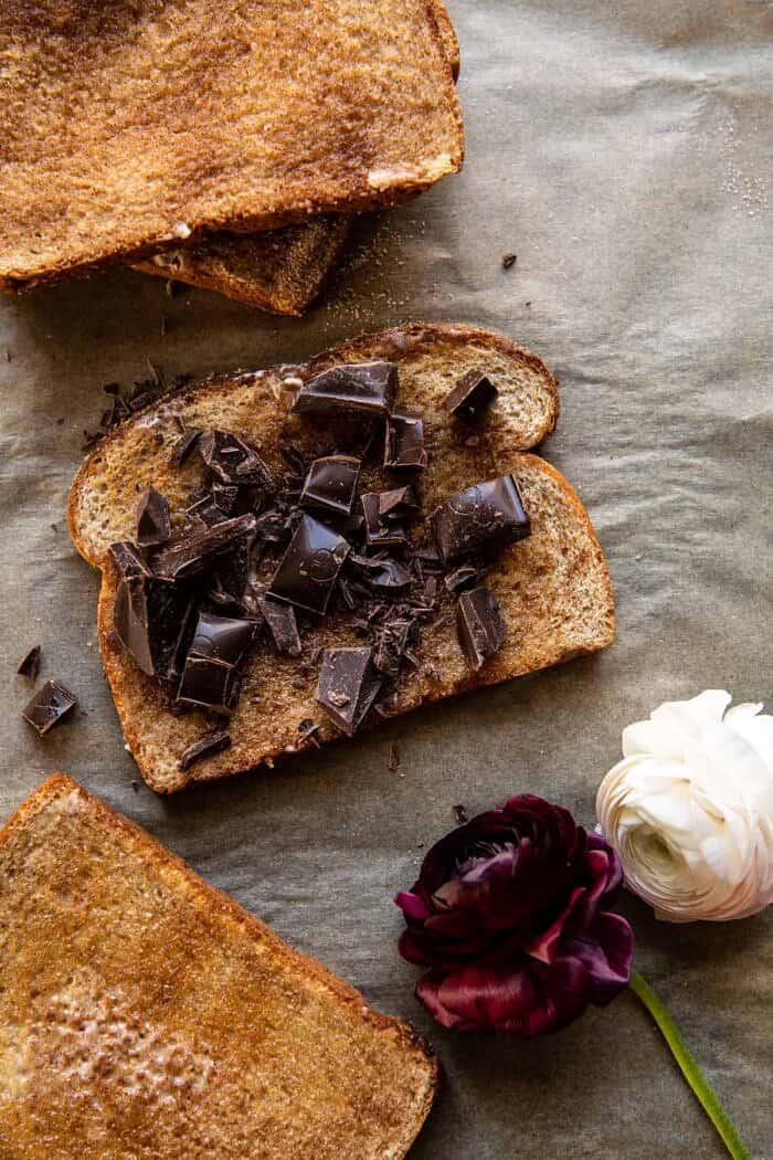 5 Minute Chocolate Cinnamon Sugar Toast | halfbakedharvest.com