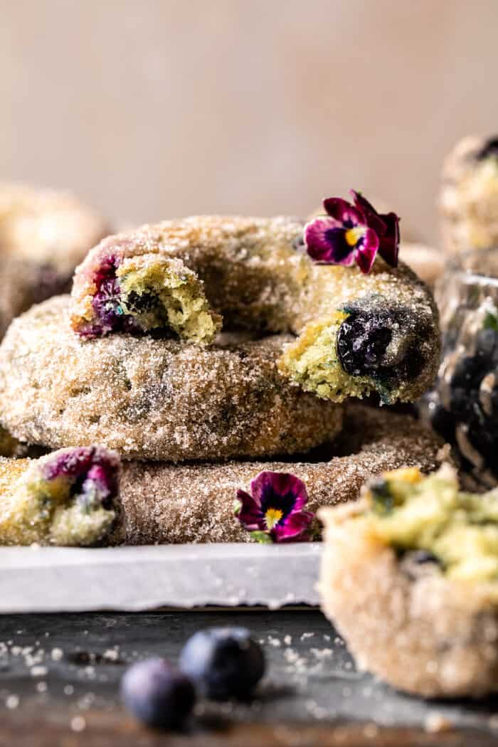 Baked Blueberry Cinnamon Sugar Doughnuts | halfbakedharvest,com