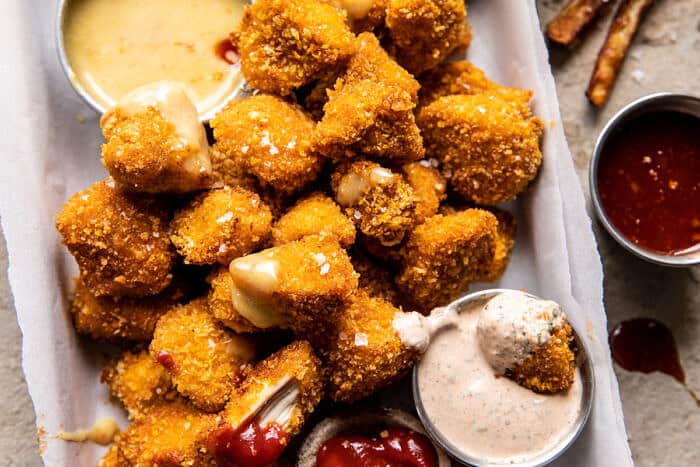 Better Than The Snack Bar Baked Chicken Nuggets...with all the sauces | halfbakedharvest.com