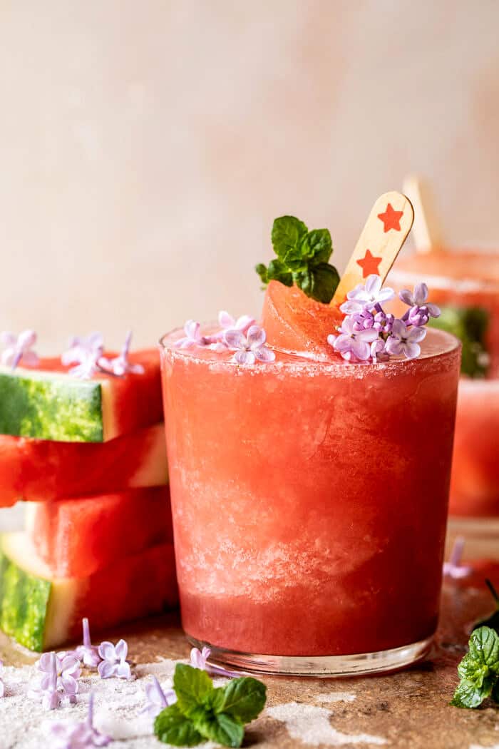 Frosted Watermelon Rosemary Frosé | halfbakedharvest.com