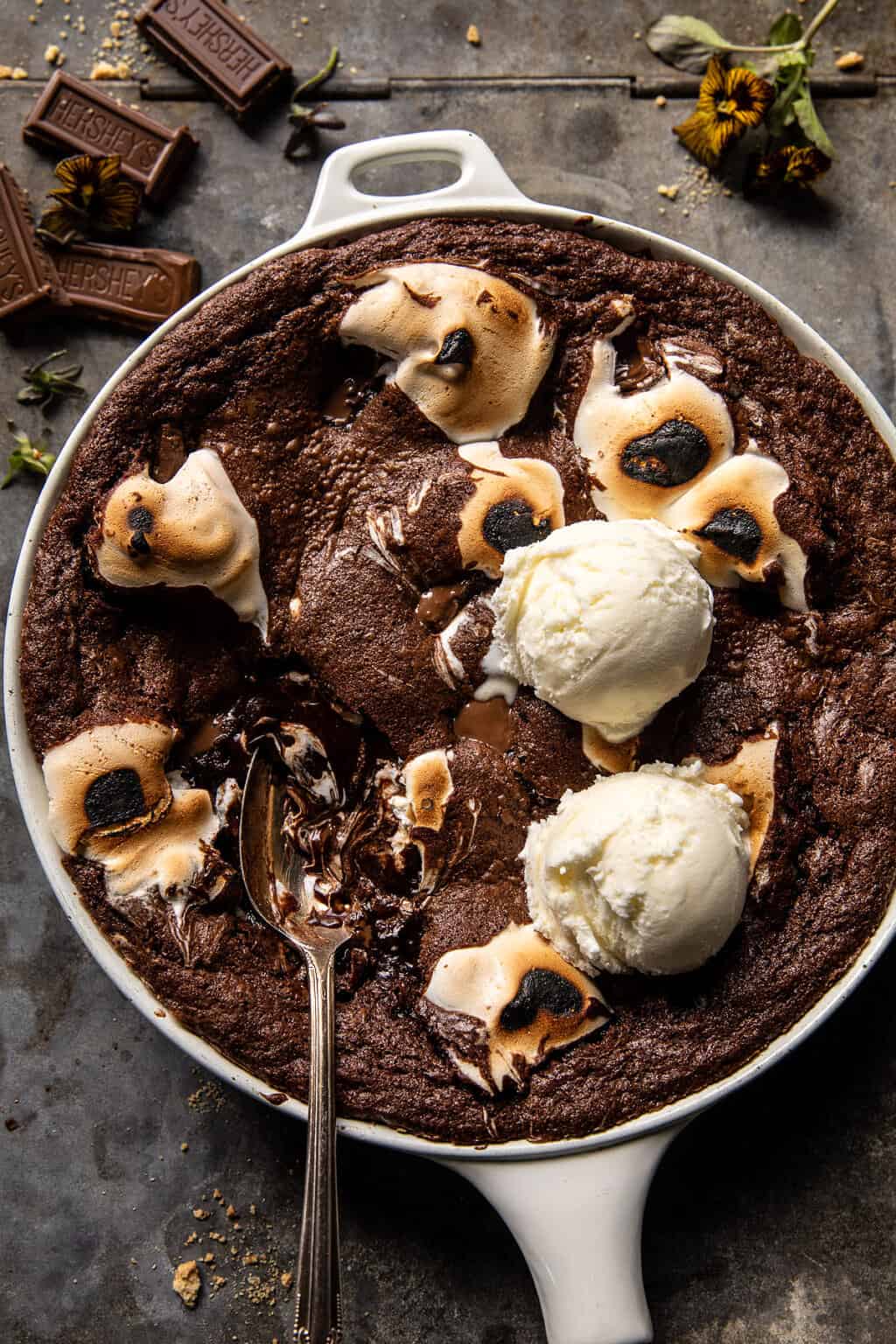 Gooey S'mores Skillet Brownie. Half Baked Harvest