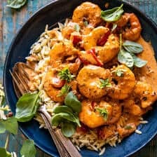 Spicy Southern Style Shrimp with Lemon Basil Orzo | halfbakedharvest.com