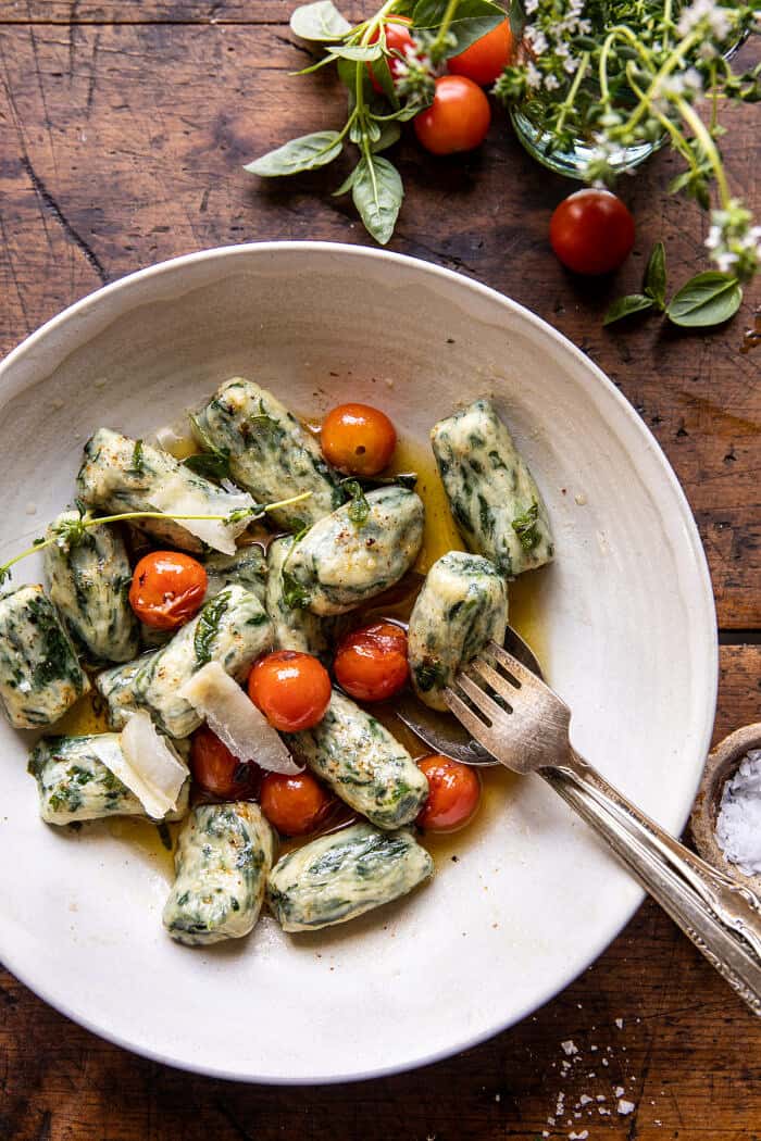 Spinach Ricotta Gnocchi with Sage Butter and Cherry Tomatoes | halfbakedharvest.com
