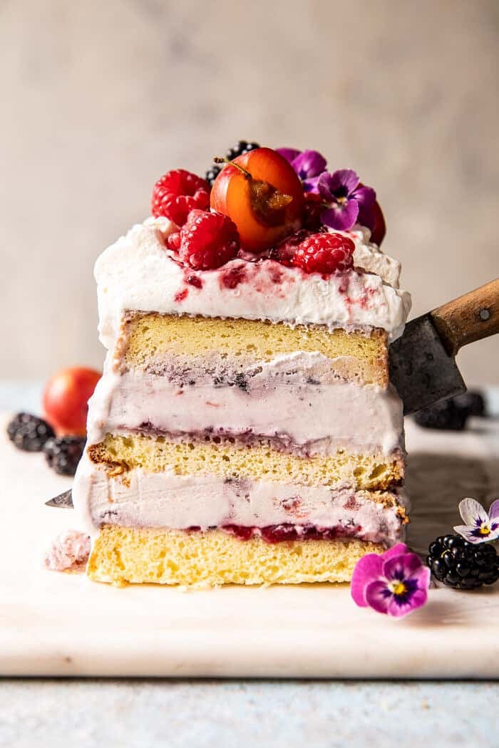 Swirled Berry Ice Cream Butter Cake | halfbakedharvest.com