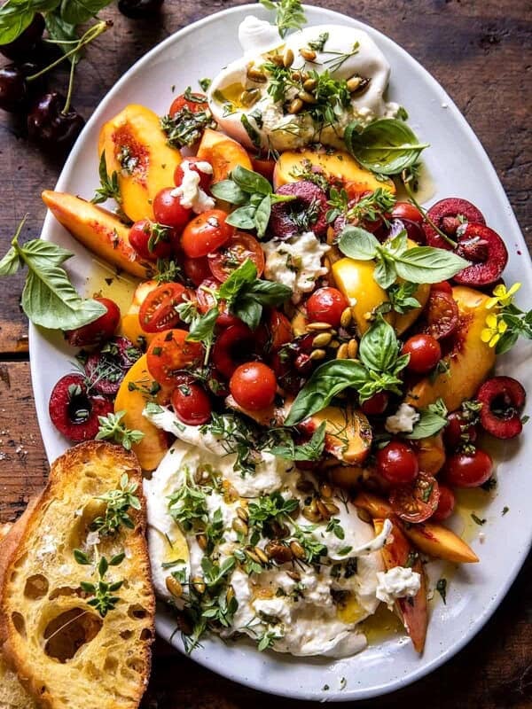 Tomato, Peach and Burrata Salad | halfbakedharvest.com