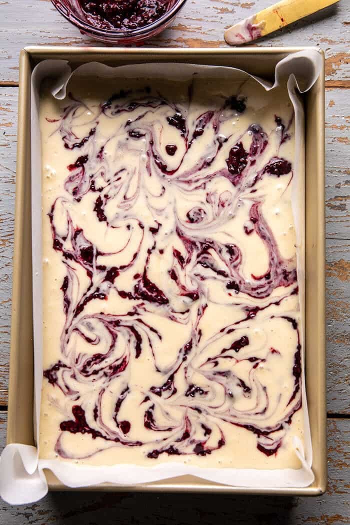Swirled Blackberry Lavender Sheet Cake | halfbakedharvest.com